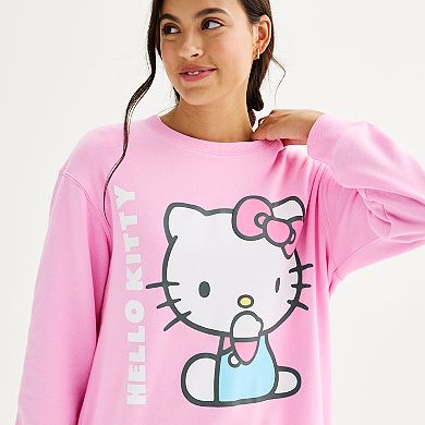 Juniors' Hello Kitty Long Sleeve Graphic Pullover