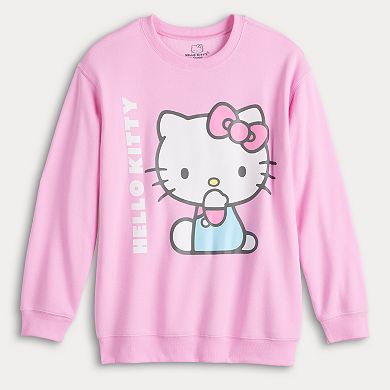 Juniors' Hello Kitty Long Sleeve Graphic Pullover