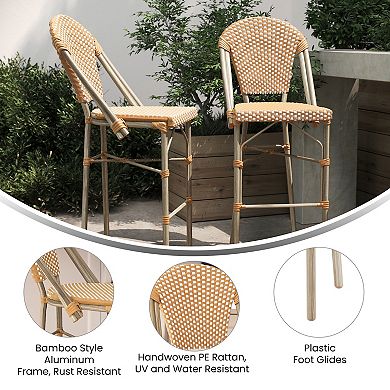 Flash Furniture Lourdes Stackable Indoor / Outdoor French Bistro High Barstool