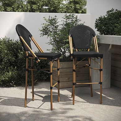 Flash Furniture Marseille Stackable Indoor / Outdoor French Bistro Barstools 2-piece Set