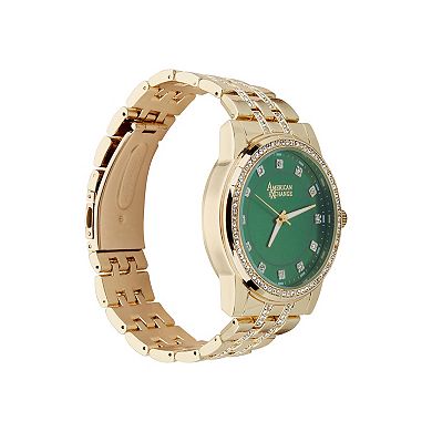 American Exchange Men's Shiny Gold Analog Watch & Bracelet Set