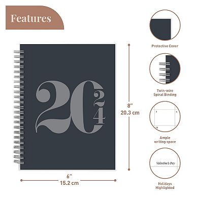 Rileys 2024 Annual Weekly Planner - Typographic Weekly & Monthly Agenda Planner, Flexible Cover
