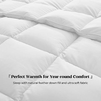 Unikome Luxury Hotel Bed Comforter With Corner Tabs, Fluffy Goose Down Feather Duvet Insert