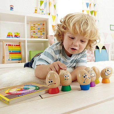 Hape Eggspressions 13-Piece Wooden Learning Toy with Illustrative Book 