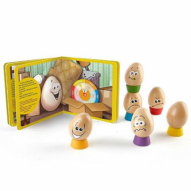 Hape Eggspressions 13-Piece Wooden Learning Toy with Illustrative Book 