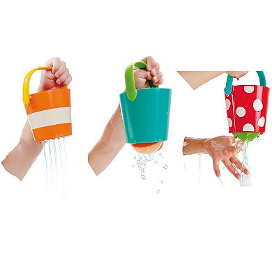 Hape Happy Buckets 3 Water Wheel Bath Time Toys Set