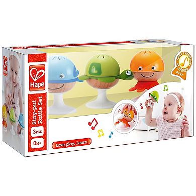 Hape: 3-Piece Sea Animal Suction Cup Rattles Stay-Put Rattle Set