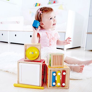 Hape Odyssey Stacking Music Colorful 6 Piece Musical Box Toy Set