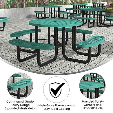 Flash Furniture Creekside 46" Round Outdoor Picnic Table