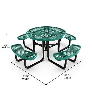 Flash Furniture Creekside 46" Round Outdoor Picnic Table