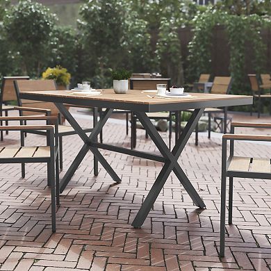 Flash Furniture Finch Commercial Grade X-Frame Outdoor Dining Table