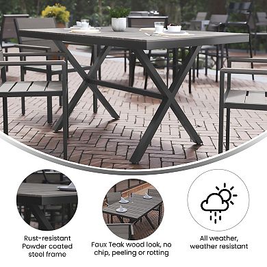 Flash Furniture Finch Commercial Grade X-Frame Outdoor Dining Table