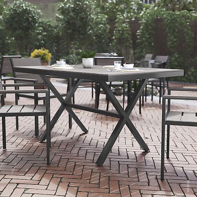 Flash Furniture Finch Commercial Grade X-Frame Outdoor Dining Table