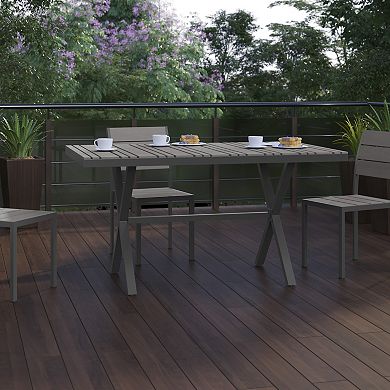 Flash Furniture Finch Commercial Grade X-Frame Outdoor Dining Table