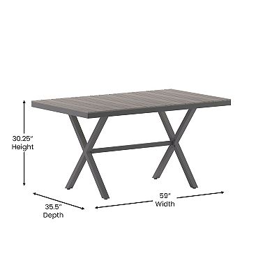 Flash Furniture Finch Commercial Grade X-Frame Outdoor Dining Table