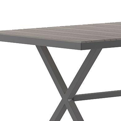 Flash Furniture Finch Commercial Grade X-Frame Outdoor Dining Table