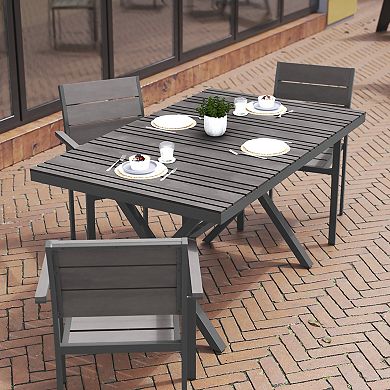 Flash Furniture Finch Commercial Grade X-Frame Outdoor Dining Table