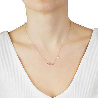 Main and Sterling 14k Gold Over Sterling Silver Cubic Zirconia "Hope" & Star Necklace