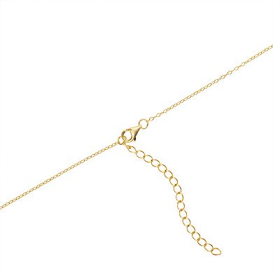 Main and Sterling Gold Over Silver Cubic Zirconia Faith Necklace