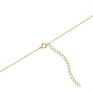 Main and Sterling Gold Over Silver Cubic Zirconia Pave Open Circle Necklace