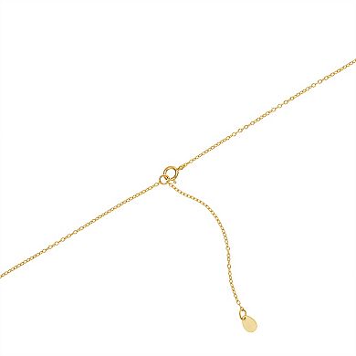 Main and Sterling Gold Over Silver Cubic Zirconia Bar Station Necklace