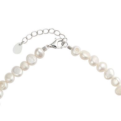 Main and Sterling Sterling Silver Simulated Pearl Anklet