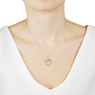 Main and Sterling Sterling Silver Diamond Accent Heart Pendant Necklace