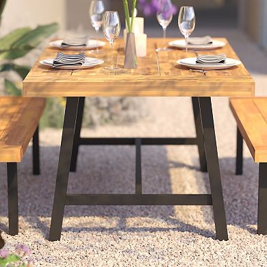 Flash Furniture Rafe Commercial Grade Acacia Wood Dining Table