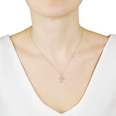 Main and Sterling Sterling Silver Diamond Accent Cross Pendant Necklace