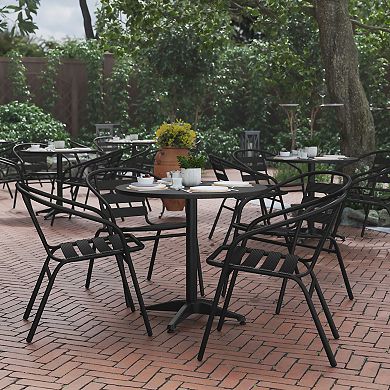 Flash Furniture Lila Round Aluminum Indoor / Outdoor Table Set