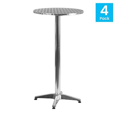 Flash Furniture Mellie Round Aluminum Indoor / Outdoor Bar Height Flip-Up Table 4-piece Set
