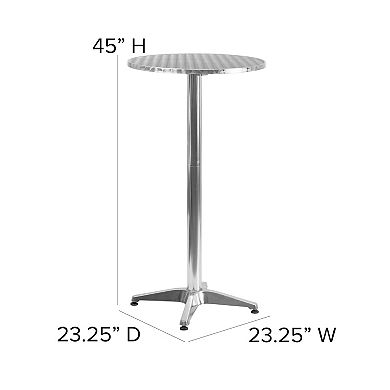 Flash Furniture Mellie Round Aluminum Indoor / Outdoor Bar Height Flip-Up Table 4-piece Set