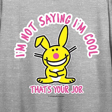 Juniors' It's Happy Bunny Say I'm Cool Bunny Crewneck Graphic Tee