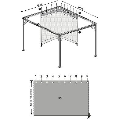 Sojag Genova Gazebo Curtains 12 x 12 ft.