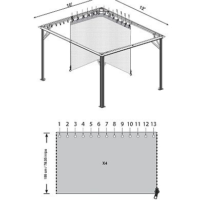 Sojag Meridien Gazebo Curtains 12 x 16 ft.