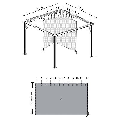 Sojag Meridien Gazebo Curtains 12 x 16 ft.