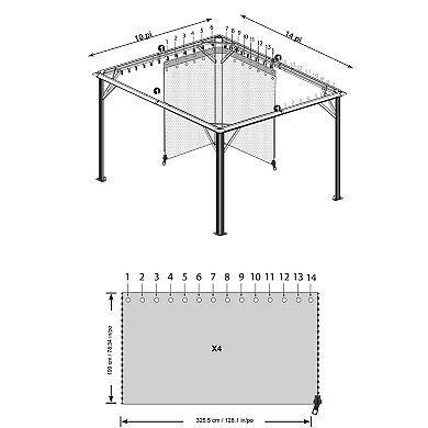 Sojag Meridien Gazebo Curtains 12 x 16 ft.