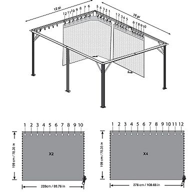 Sojag Meridien Gazebo Curtains 12 x 16 ft.