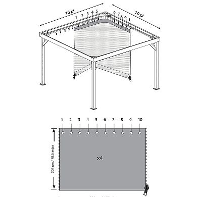 Sojag Sanibel Gazebo Curtains 8 x 8 ft.