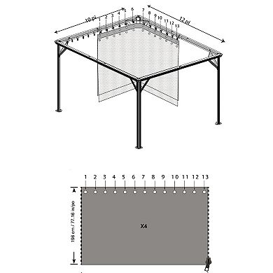 Sojag Ventura Gazebo Curtains 10 x 12 ft.