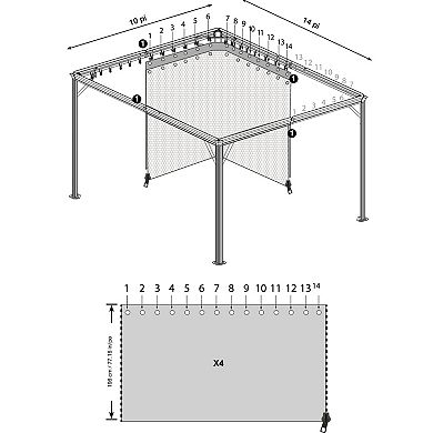 Sojag Ventura Gazebo Curtains 10 x 12 ft.