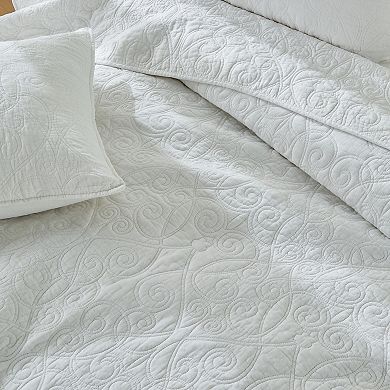 Patina Vie Maison Cotton Detail Stitched Quilt Set with Shams