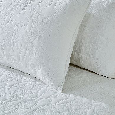 Patina Vie Maison Cotton Detail Stitched Quilt Set with Shams