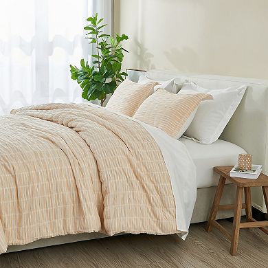 Patina Vie Maison Down Alternative Reversible Puckered Stripe Comforter Set