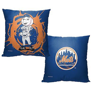 New York Mets Mascot Mr Met Printed Throw Pillow