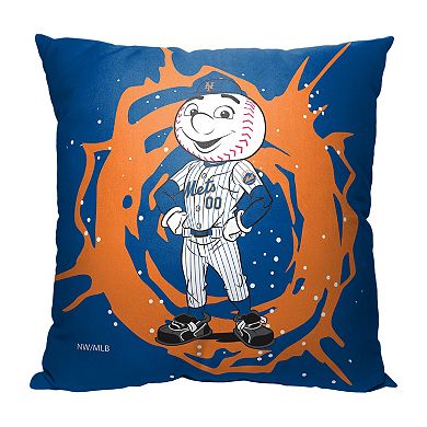 New York Mets Mascot Mr Met Printed Throw Pillow