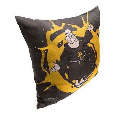 San Diego Padres Mascot Swinging Friar Printed Throw Pillow
