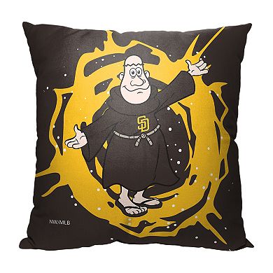 San Diego Padres Mascot Swinging Friar Printed Throw Pillow