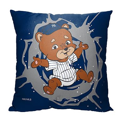 New York Yankees Teddy Bear Printed Throw Pillow