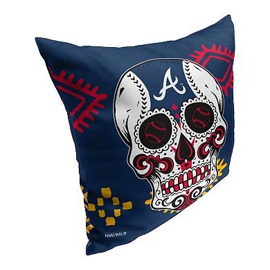 MLB Atlanta Braves Sugar Skull Printed Pillow - 18" x 18"